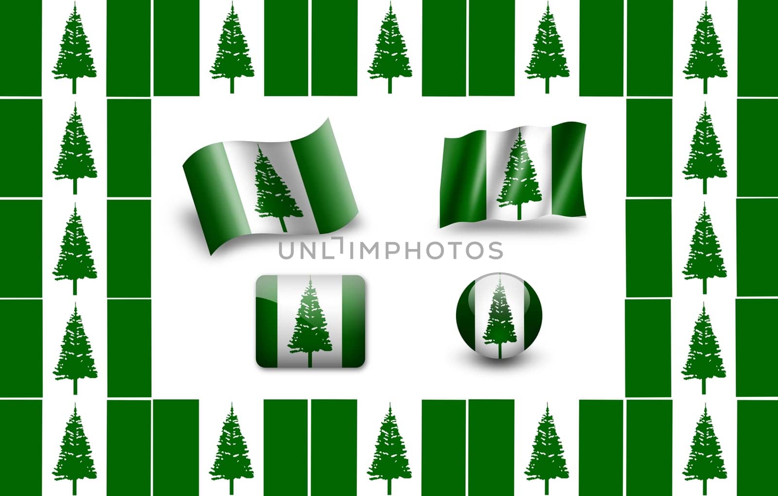 Flag of Norfolk. icon set. flags frame.