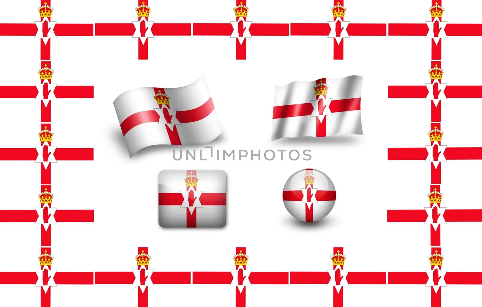 Flag of Northern Ireland. icon set. flags frame.