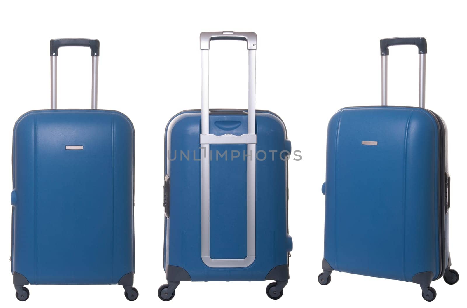 travel suitcase collection isolated on white background