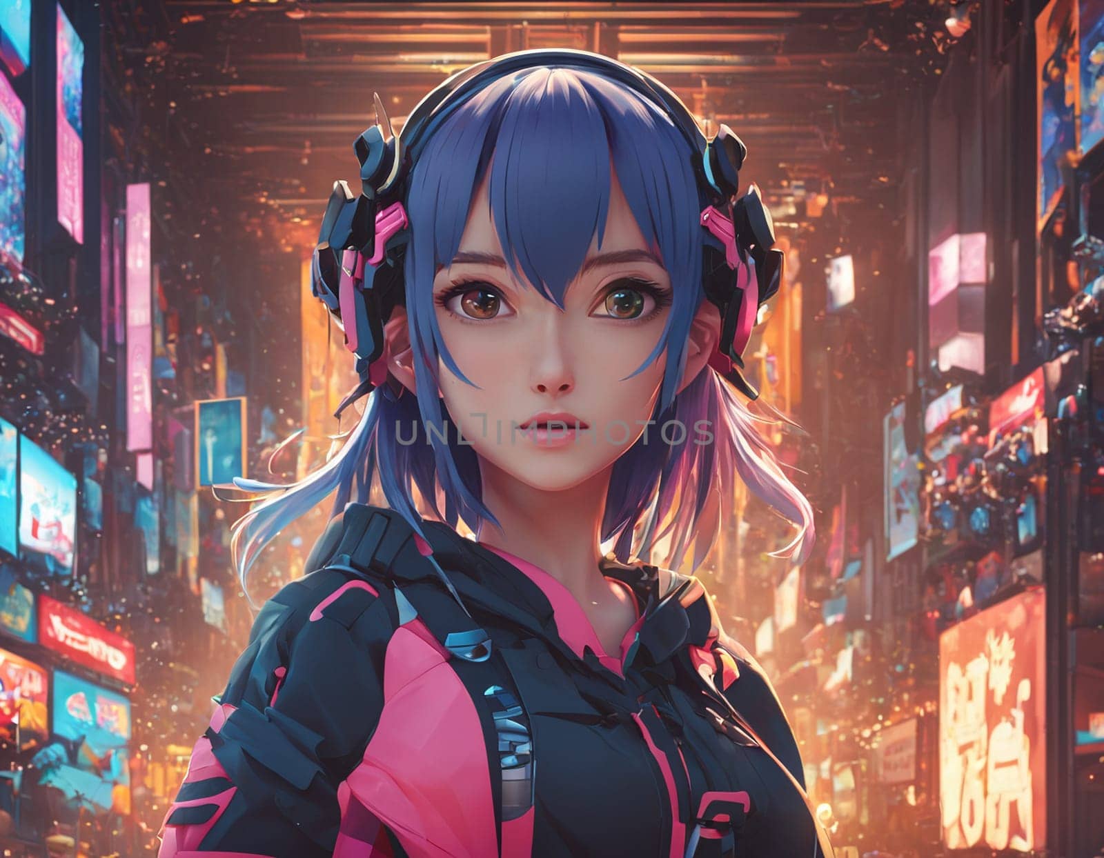 A girl in the anime style. Futurism by NeuroSky
