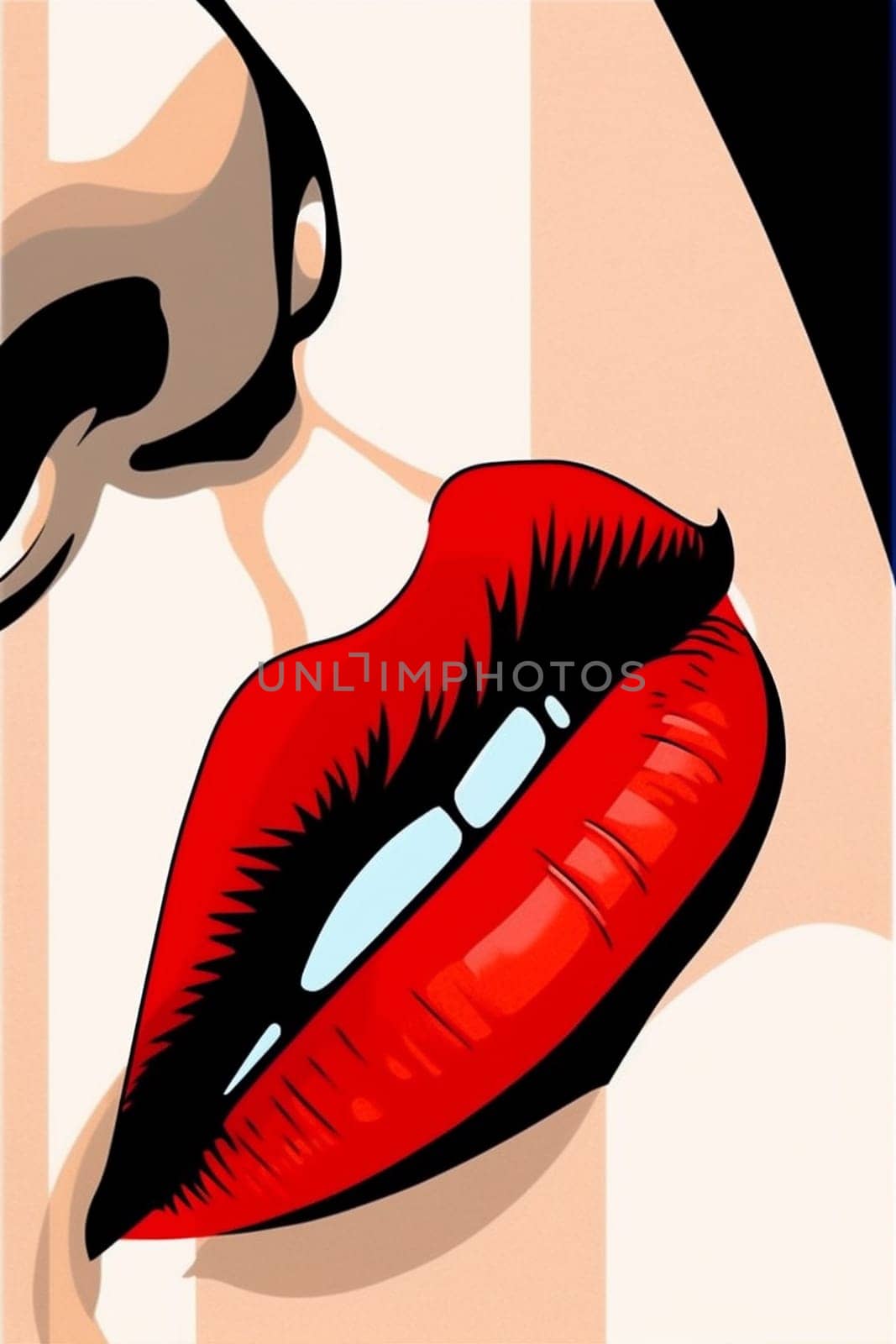 woman retro fashion poster wow gossip female person style comic announcement face sale illustration smart cool lip character girl art glamour. Generative AI.