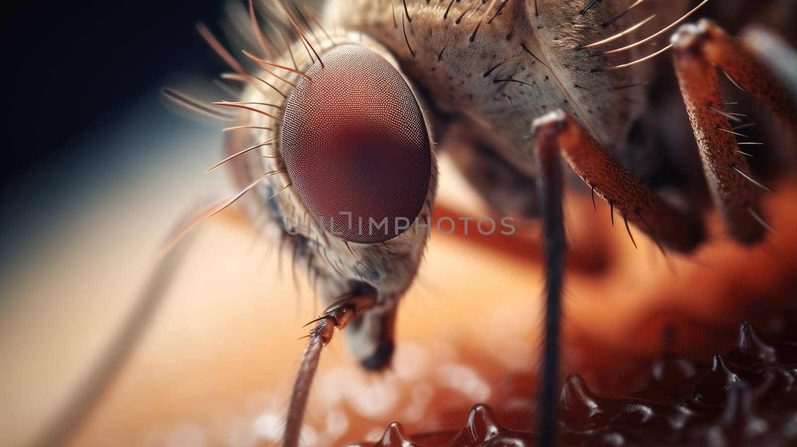 Macro detail to mosquito sucking human blood, an insects