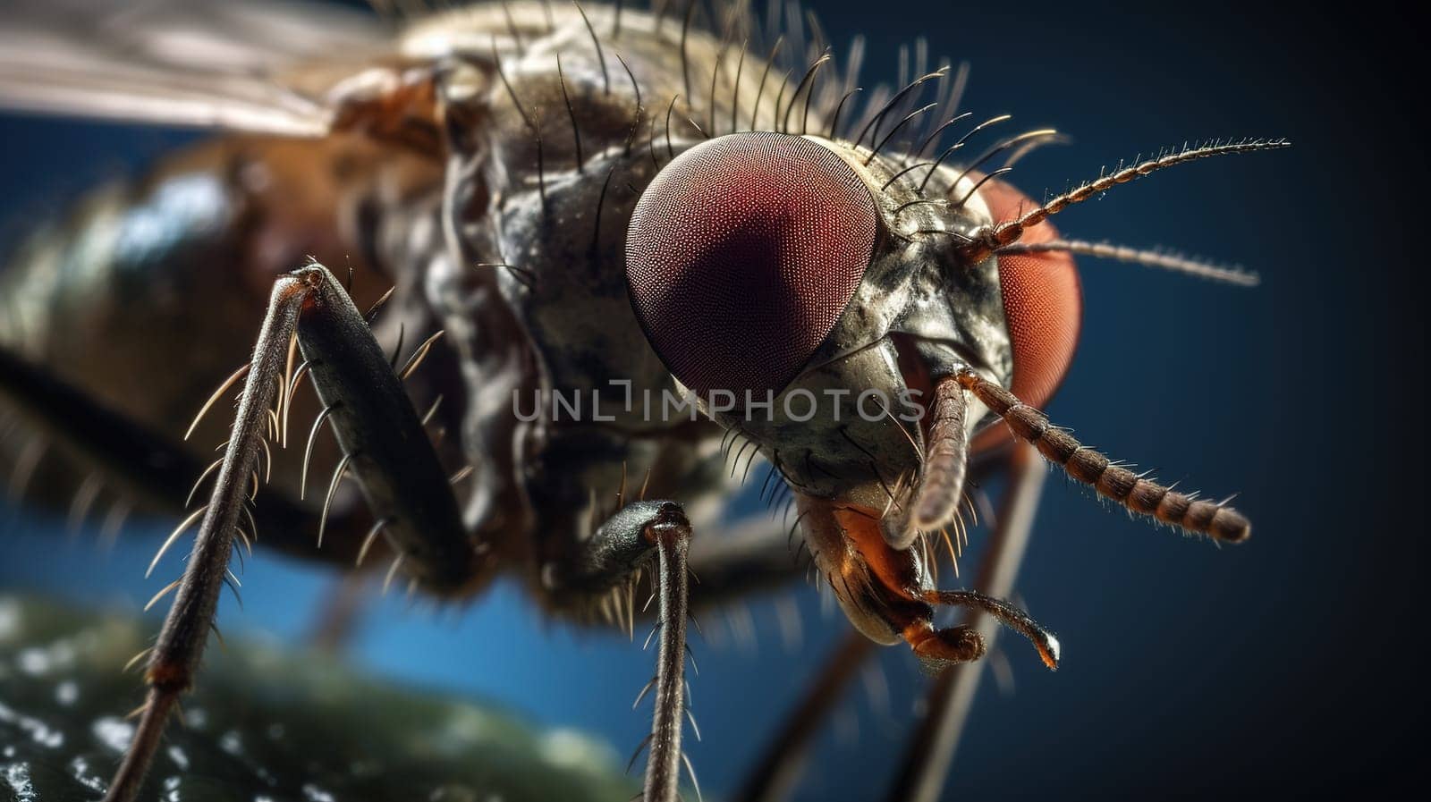 Macro detail to mosquito sucking human blood, an insects