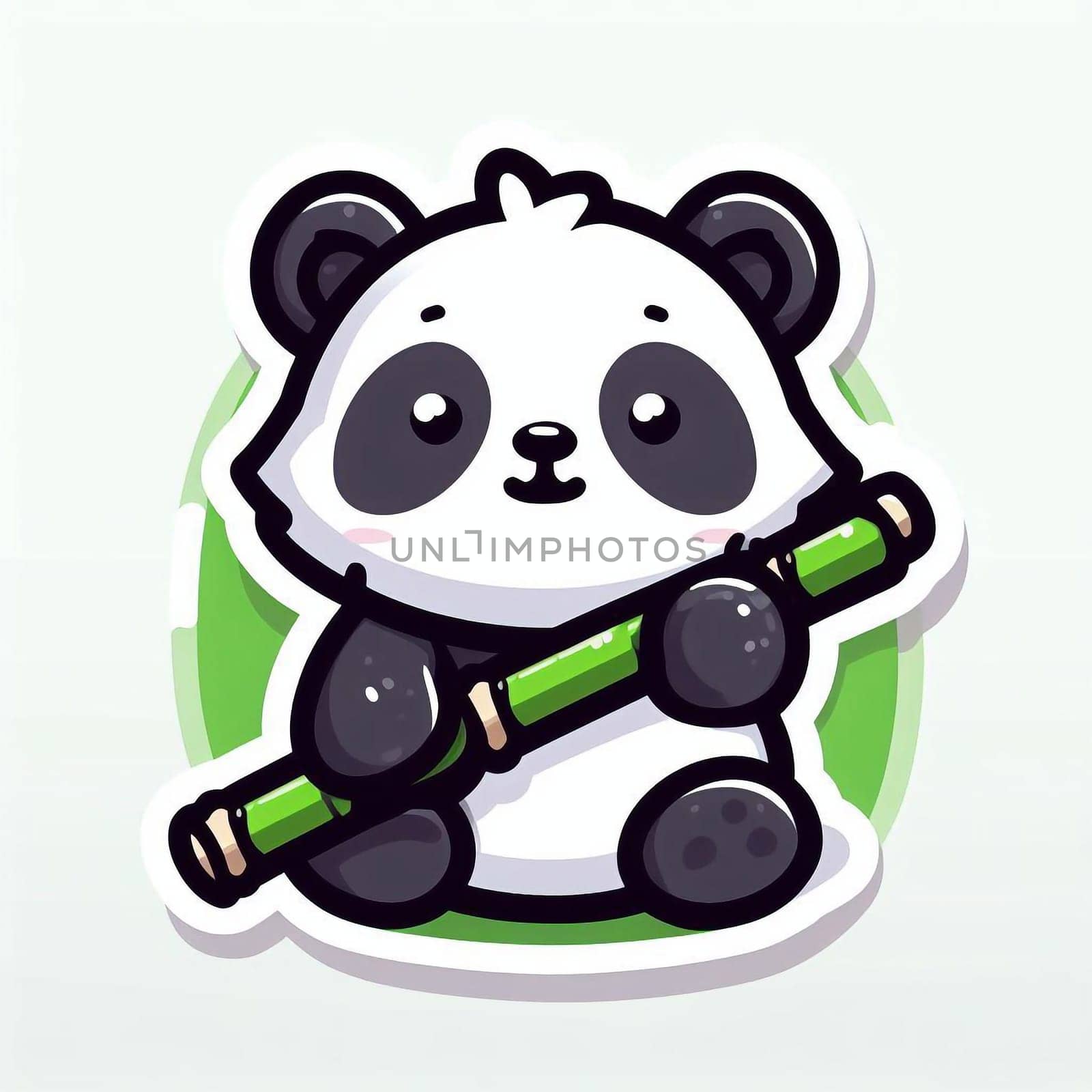 Illustration panda animal in the nature