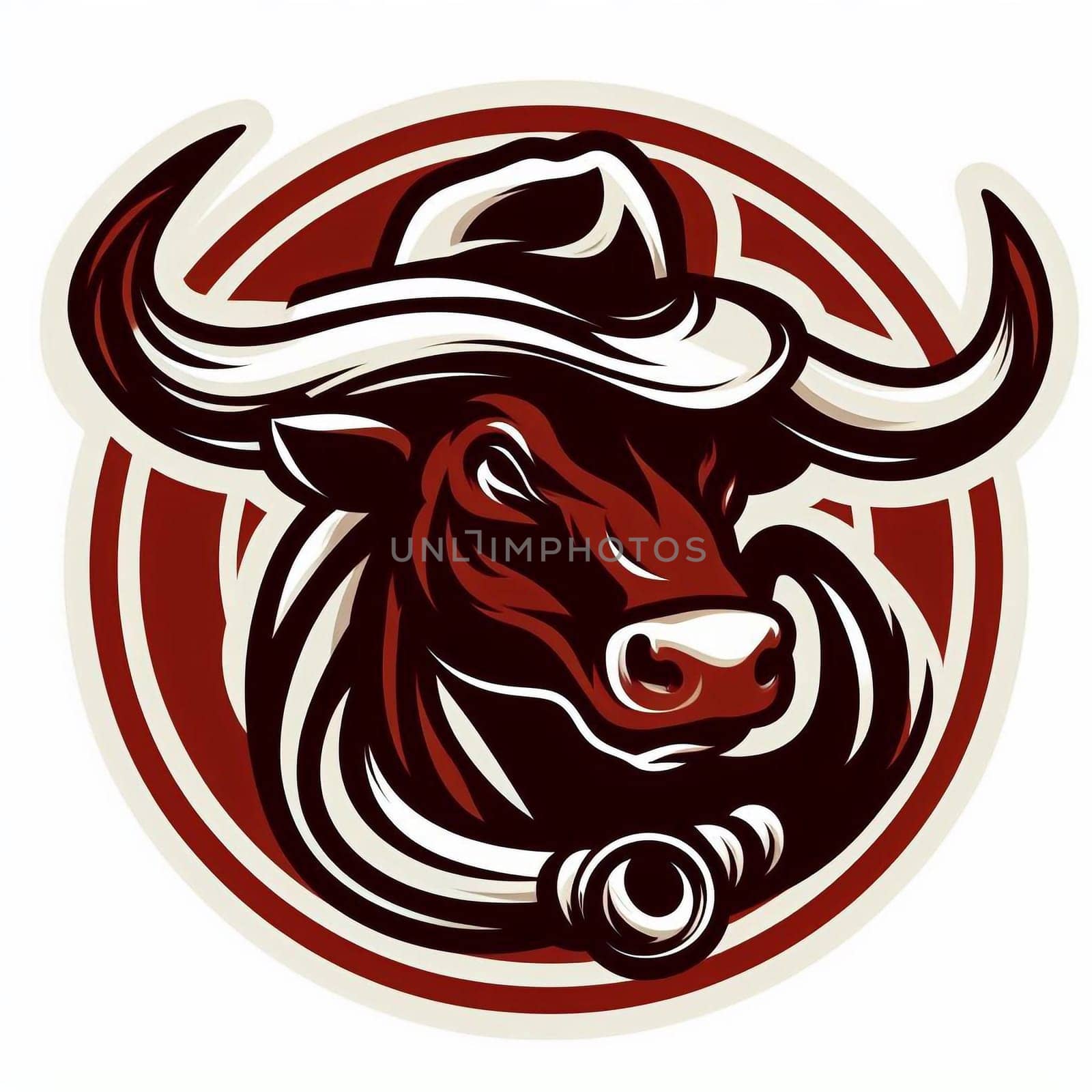 Rodeo big bull the symbol cowboy horse