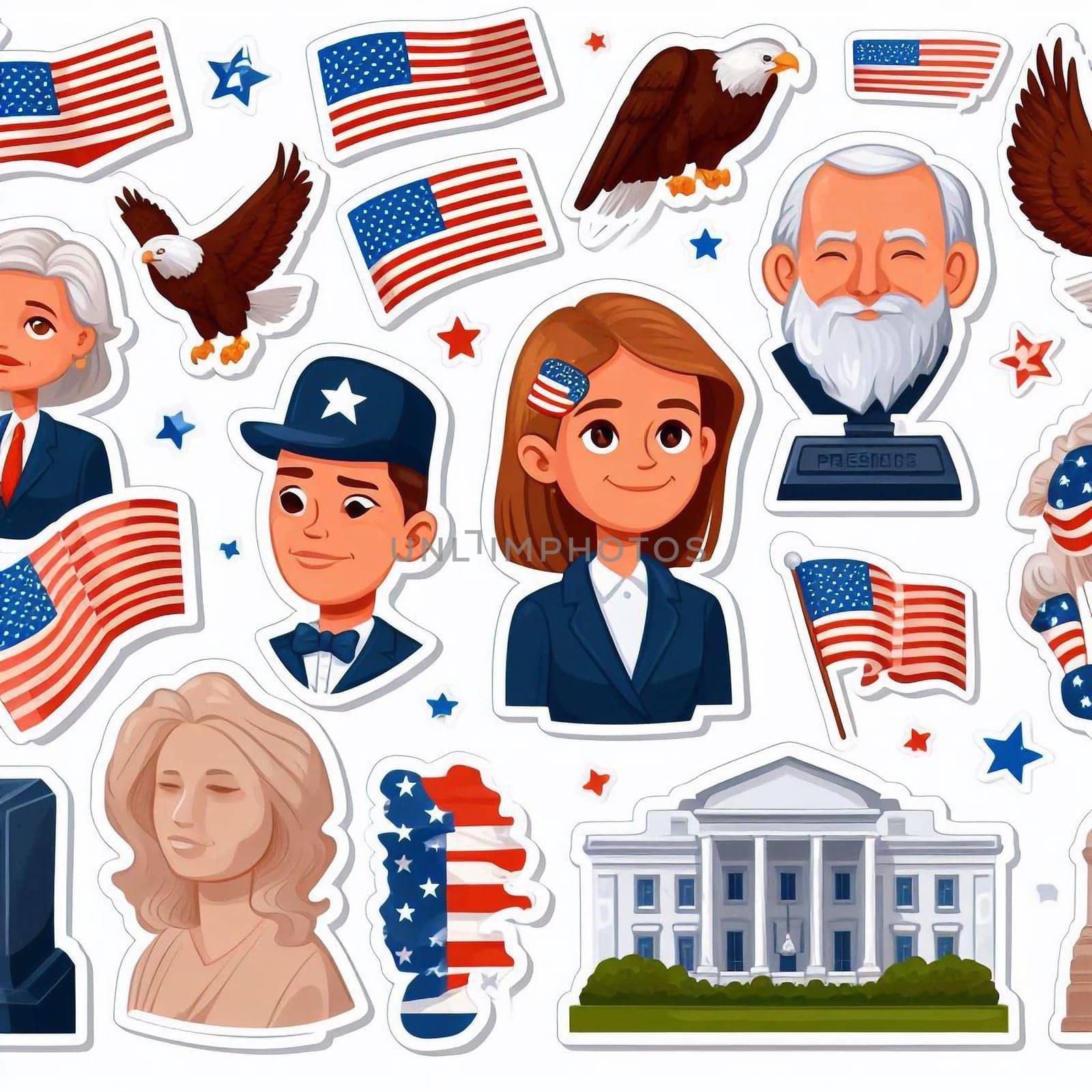 Illustration the Presidents Day National holiday