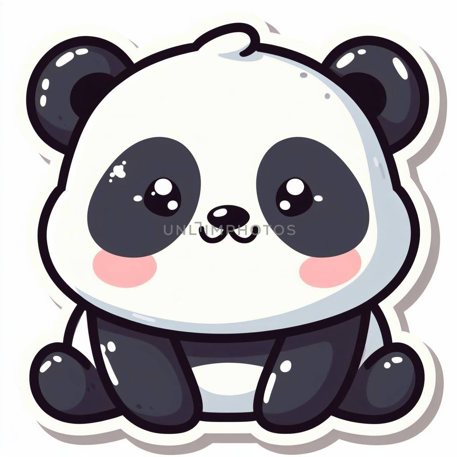 Illustration panda animal in the nature