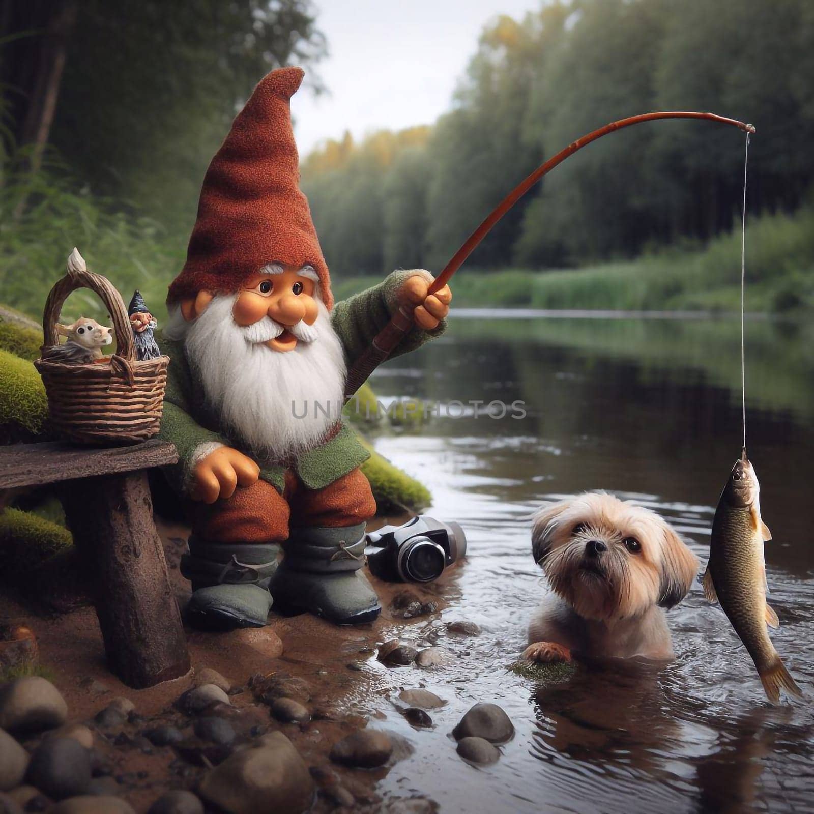 Forest gnome in the nature fairy tale