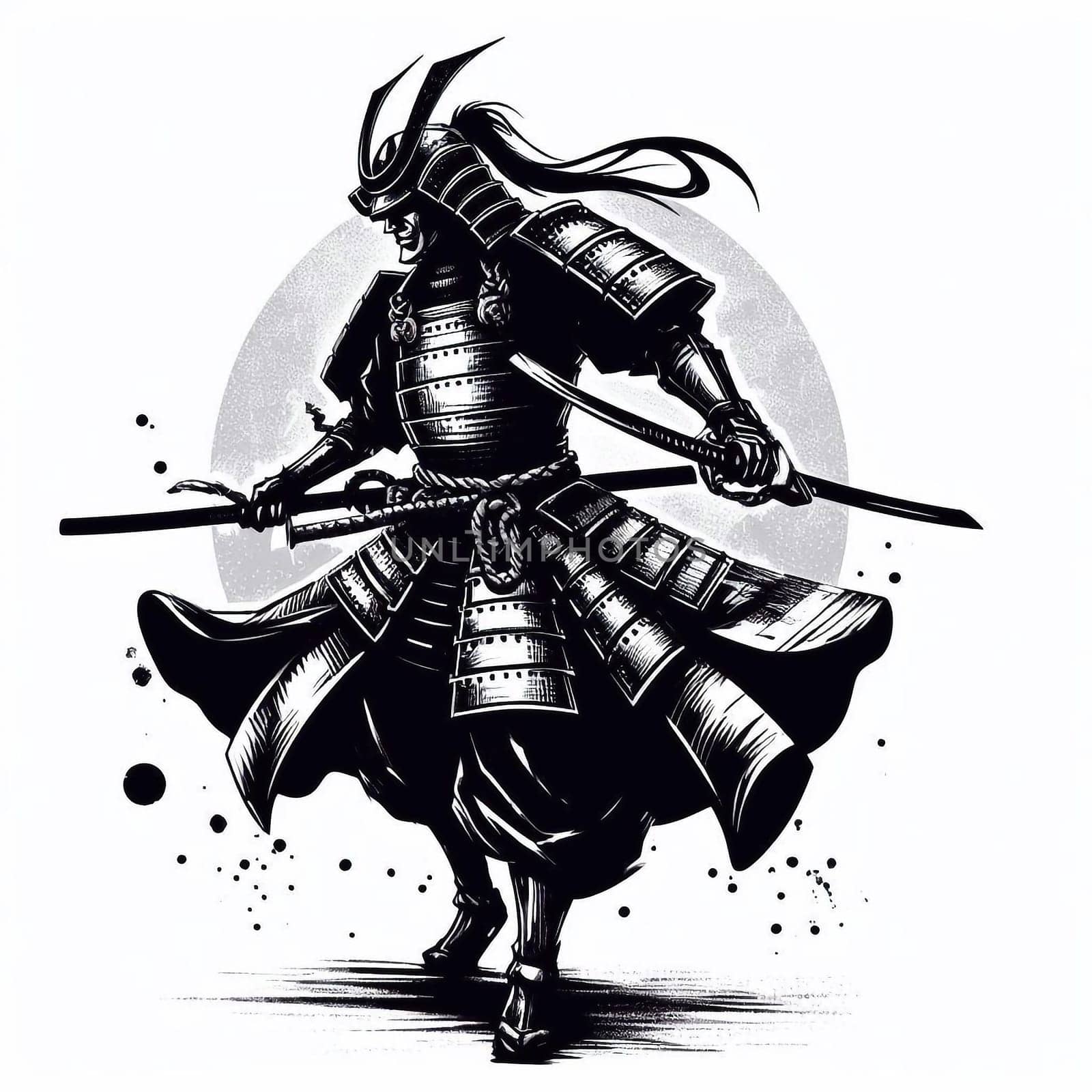 Illustration samurai the a ancient warrior