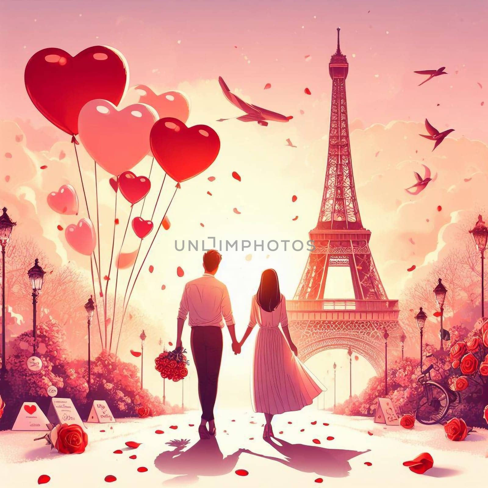 Valentine's day for lovers illustration by architectphd