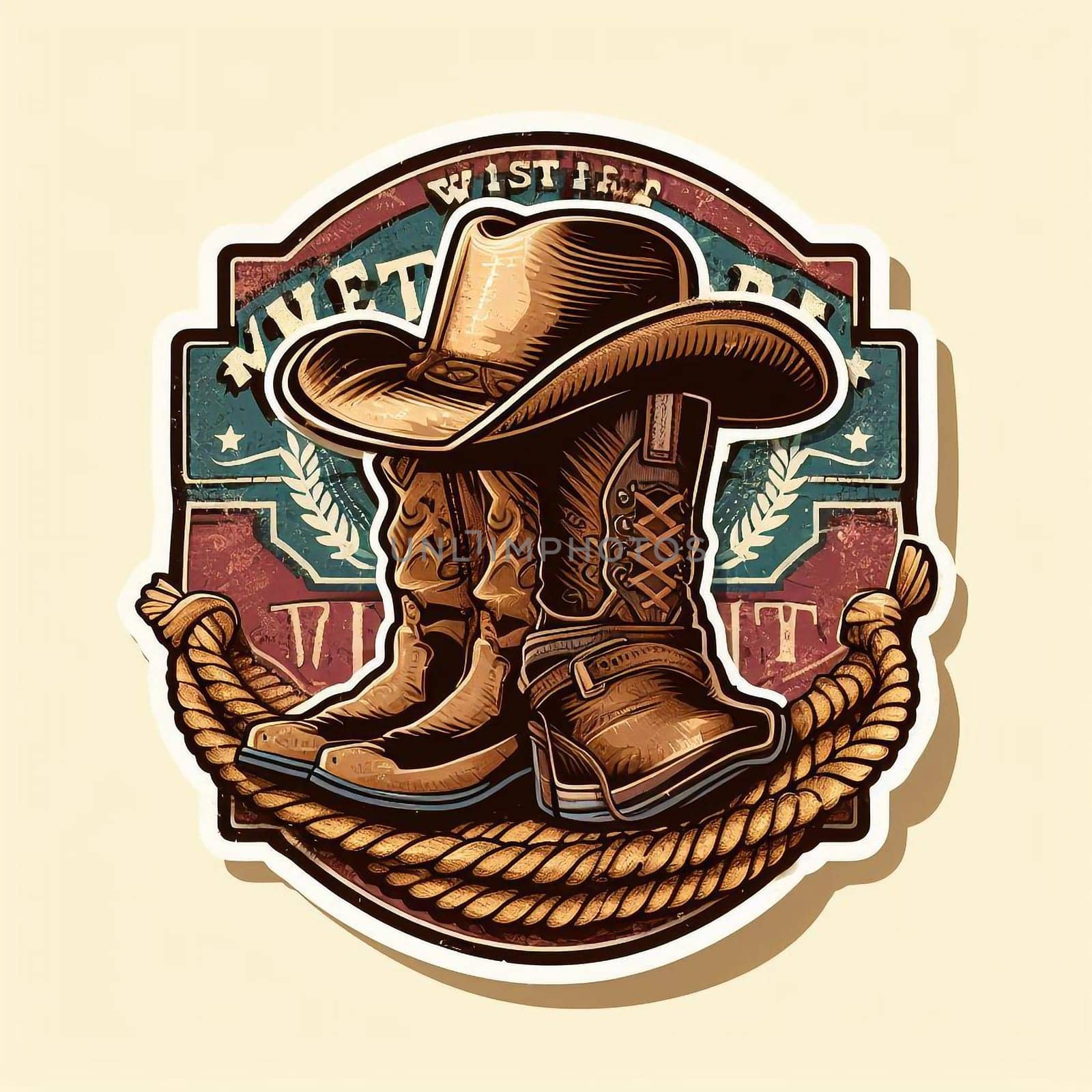 Illustration cowboy in the wild west by architectphd