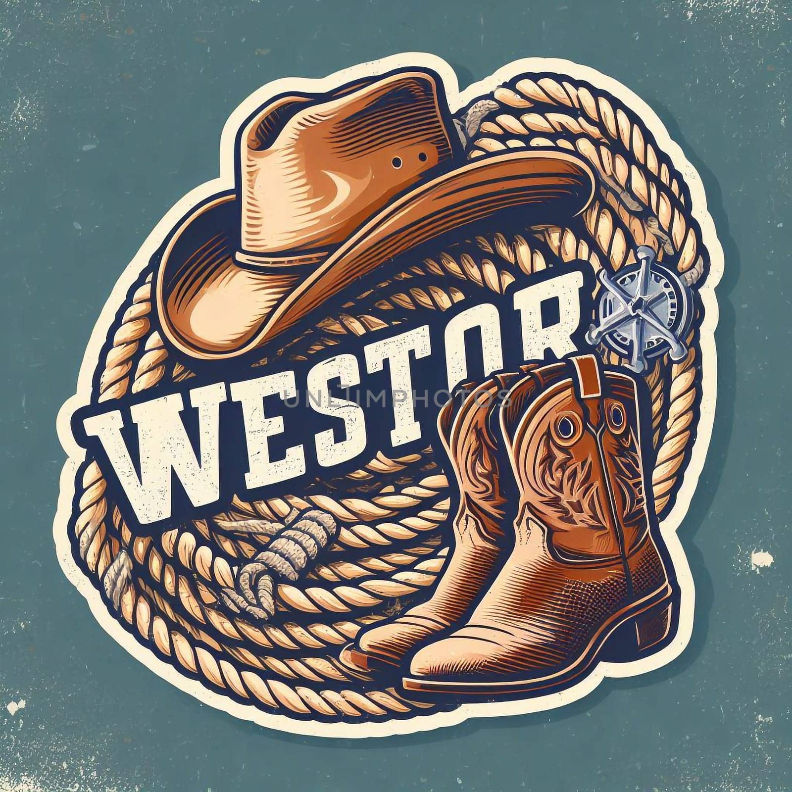 Illustration cowboy in the wild west by architectphd