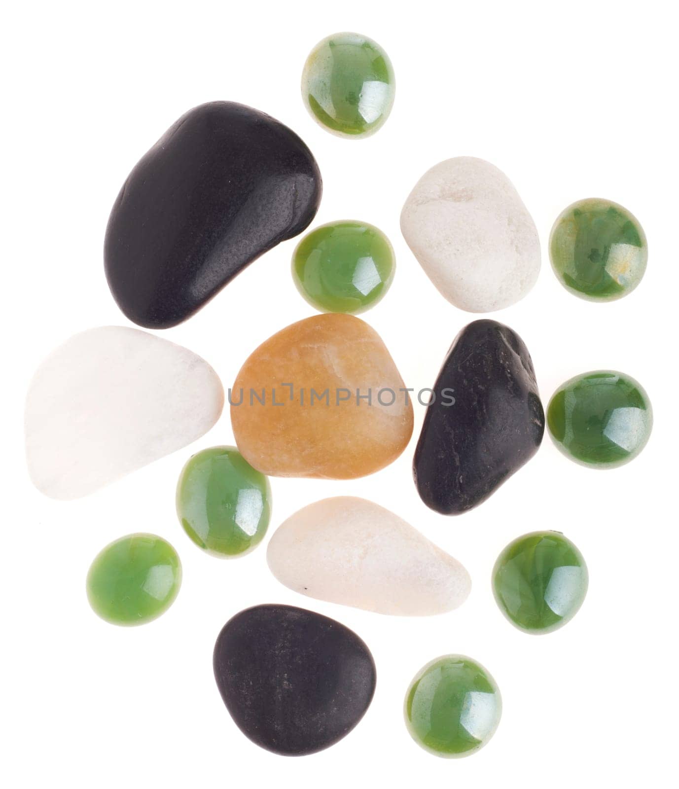 gorgeous spa stones collection isolated on white background
