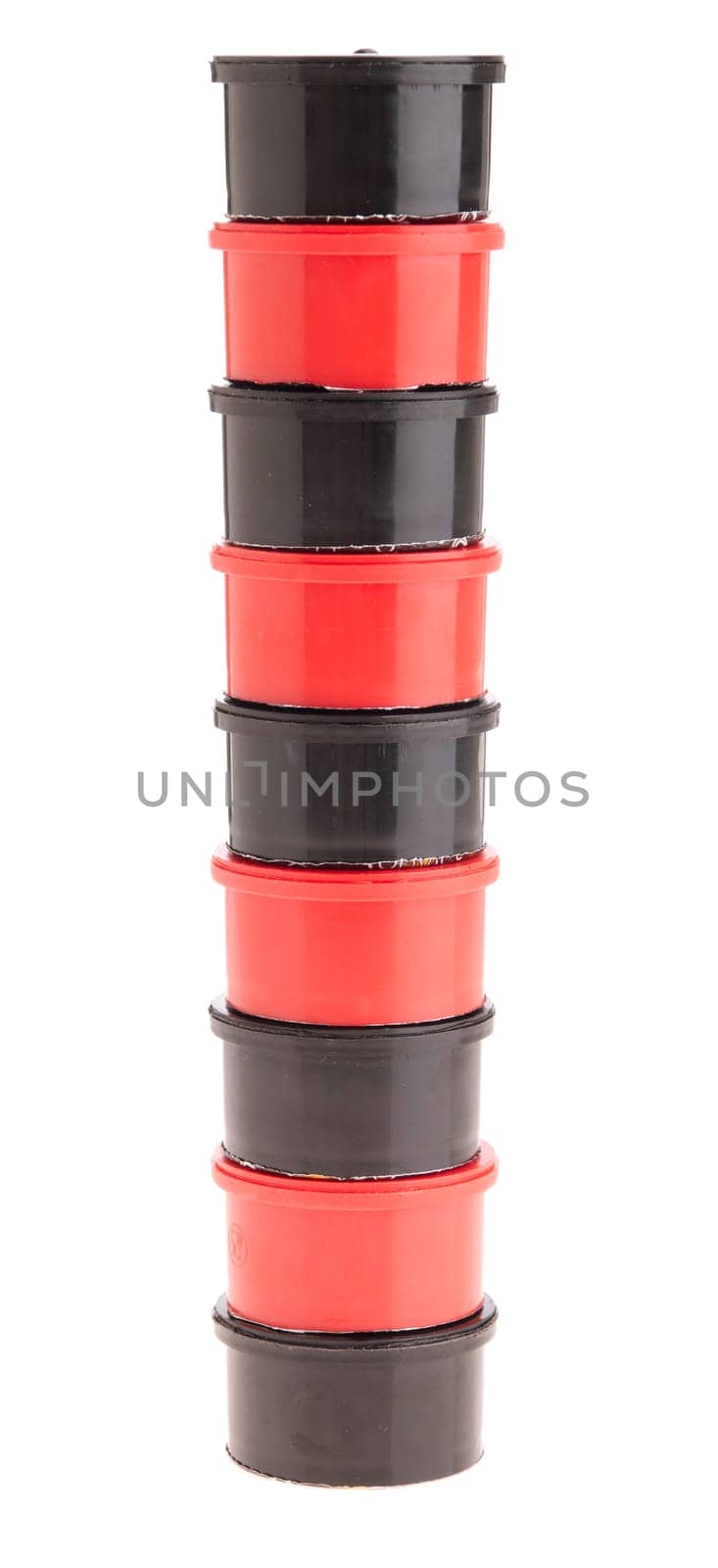 pile of tea and coffee capsules (isolated on white background)