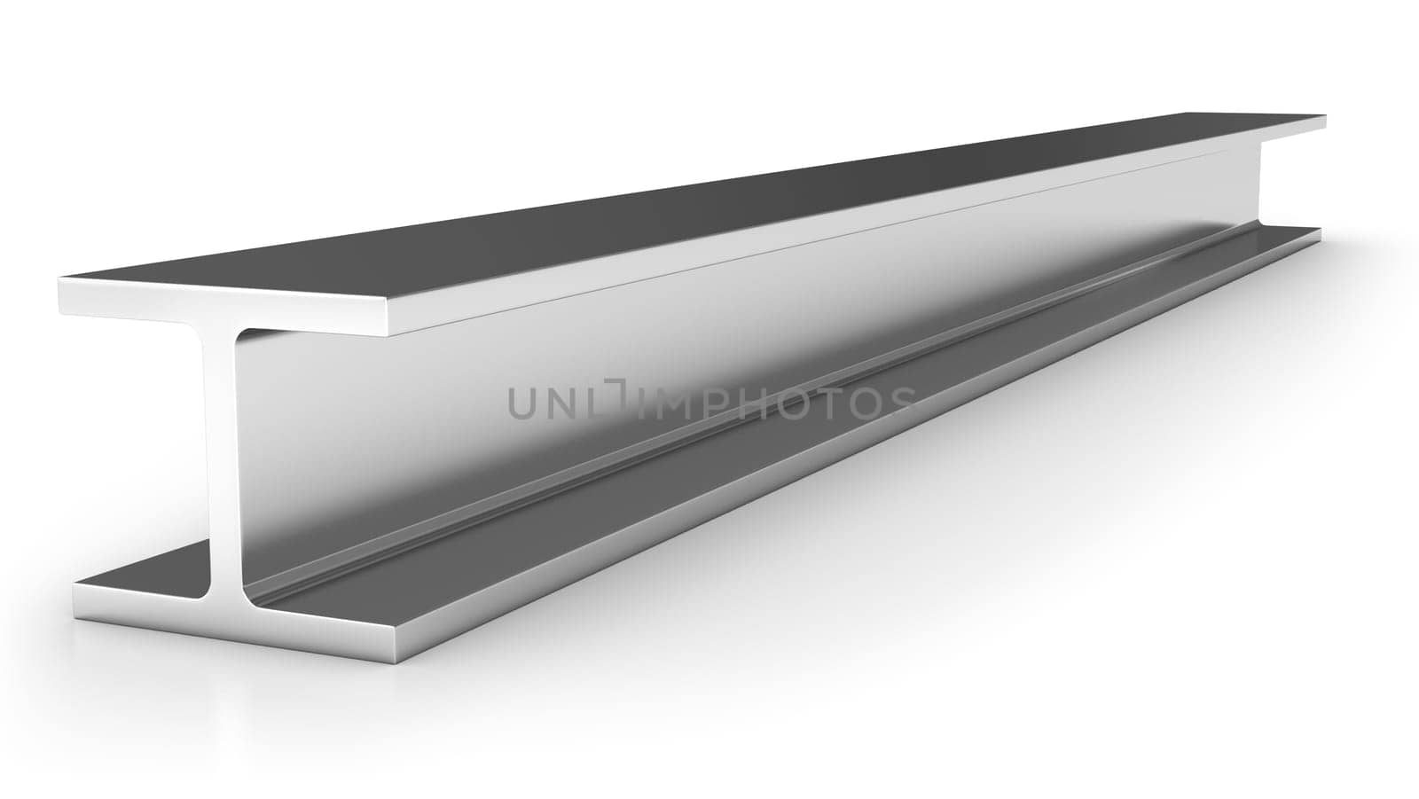 Shiny iron joist isolated on white background