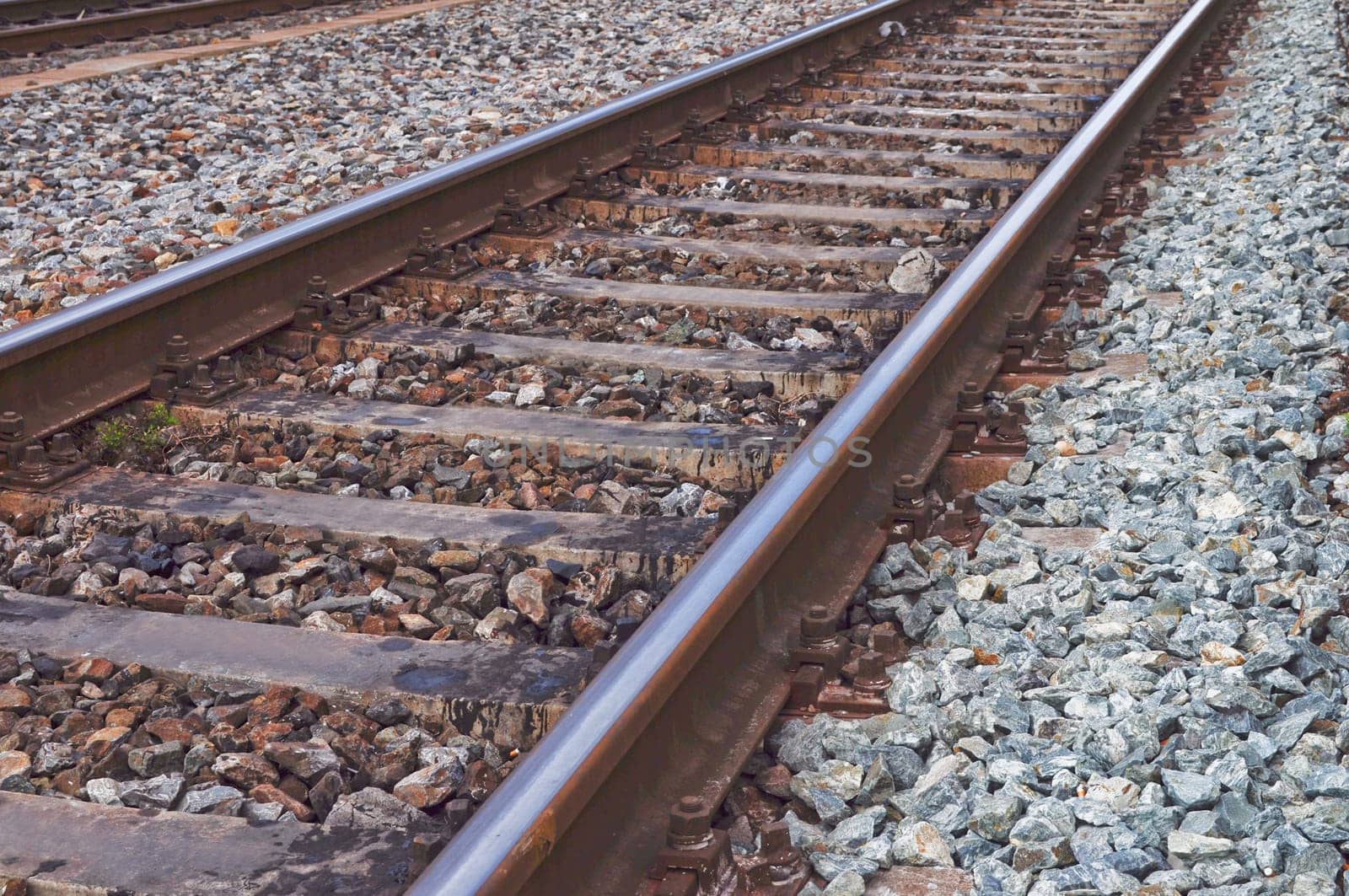 Railway or railroad tracks for train transportation
