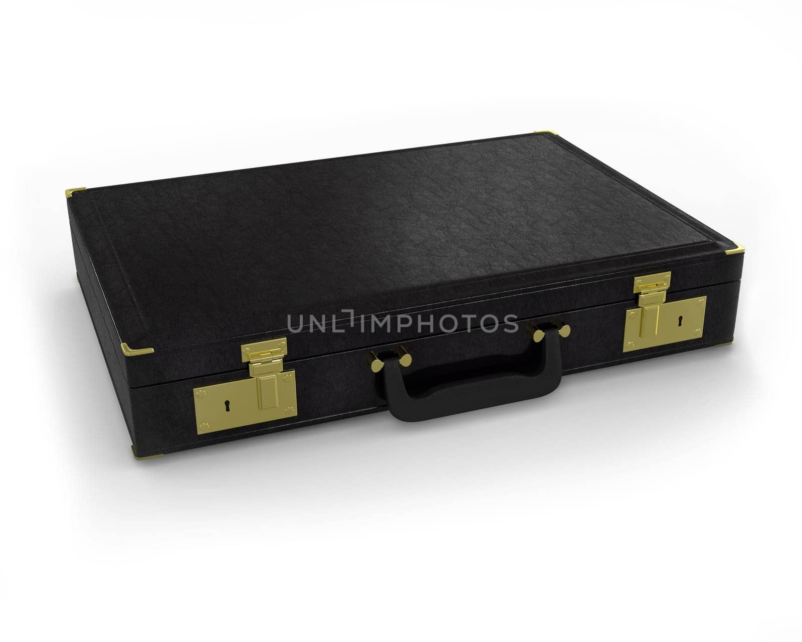 Black briefcase isolated on white background