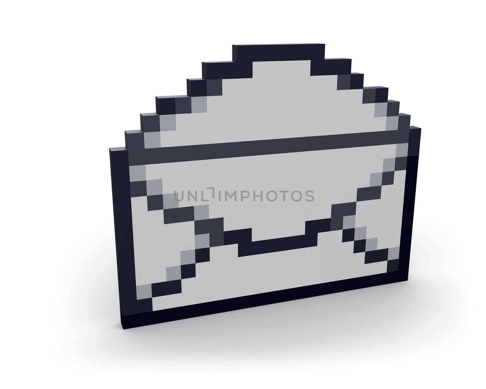 Opened letter perspective isolated on white background