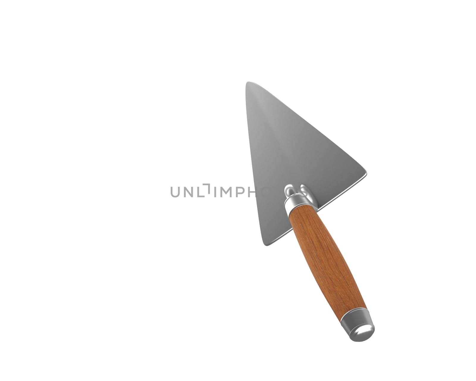 Trowel used as pointer isolated on white background