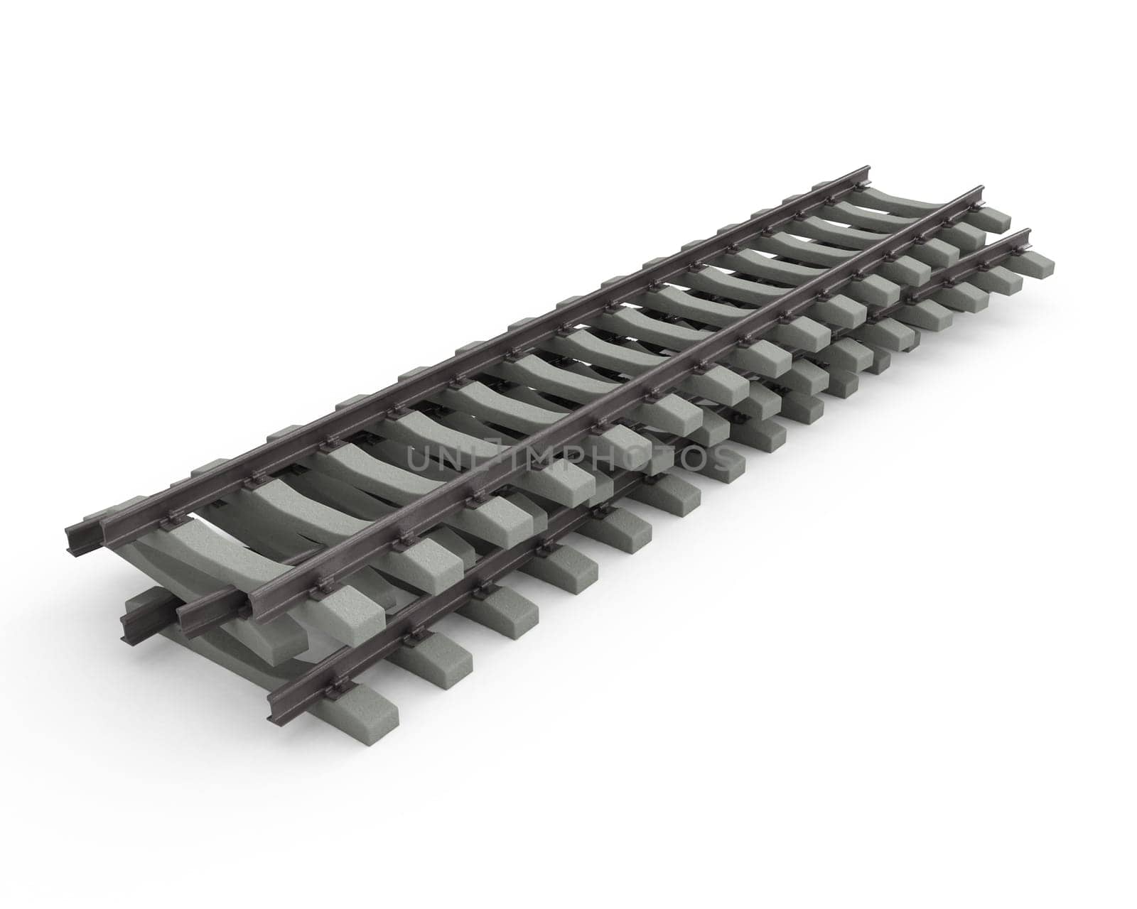 Single rail isolated on white background