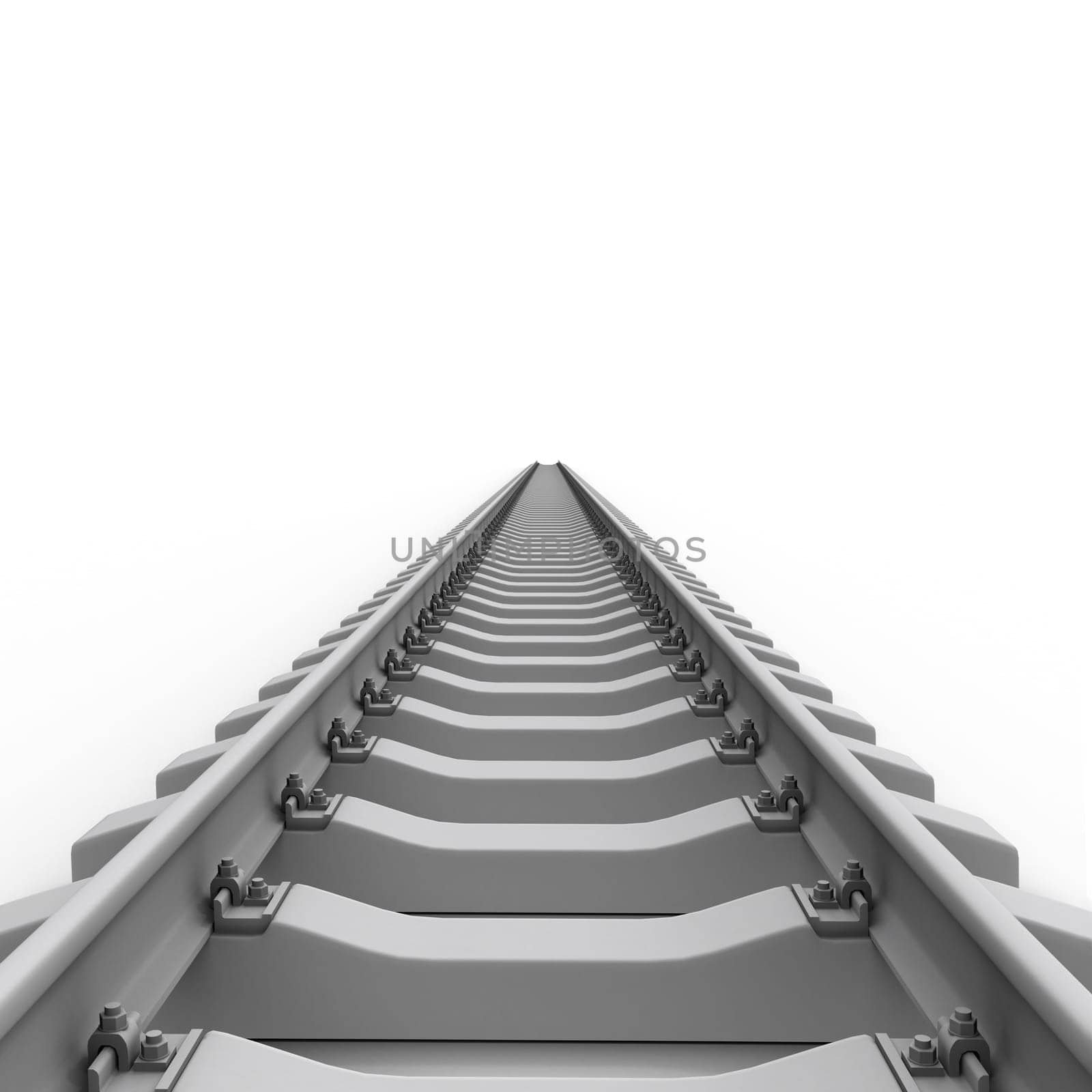 Long rails isolated on white background
