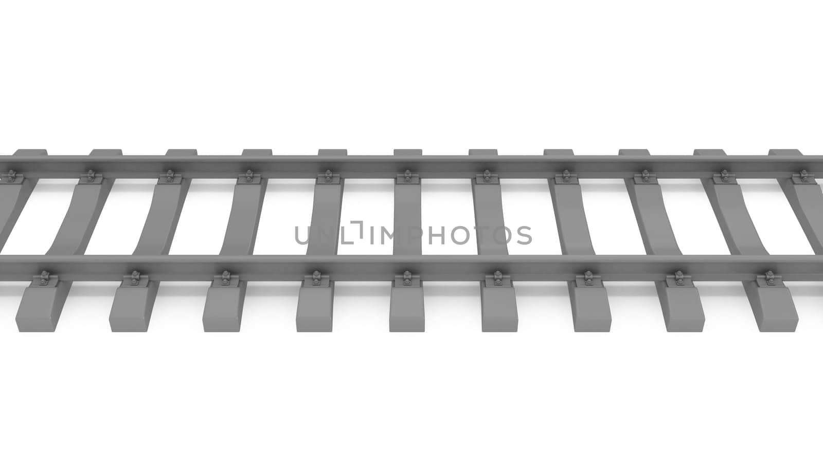 gray 3d rails horizontal isolated on white background top view