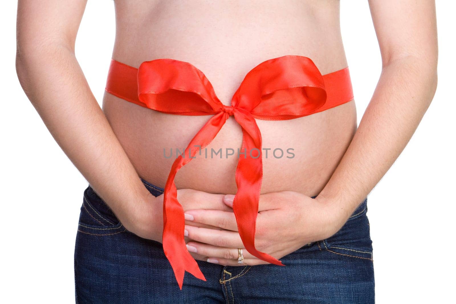 Bow around pregnant belly