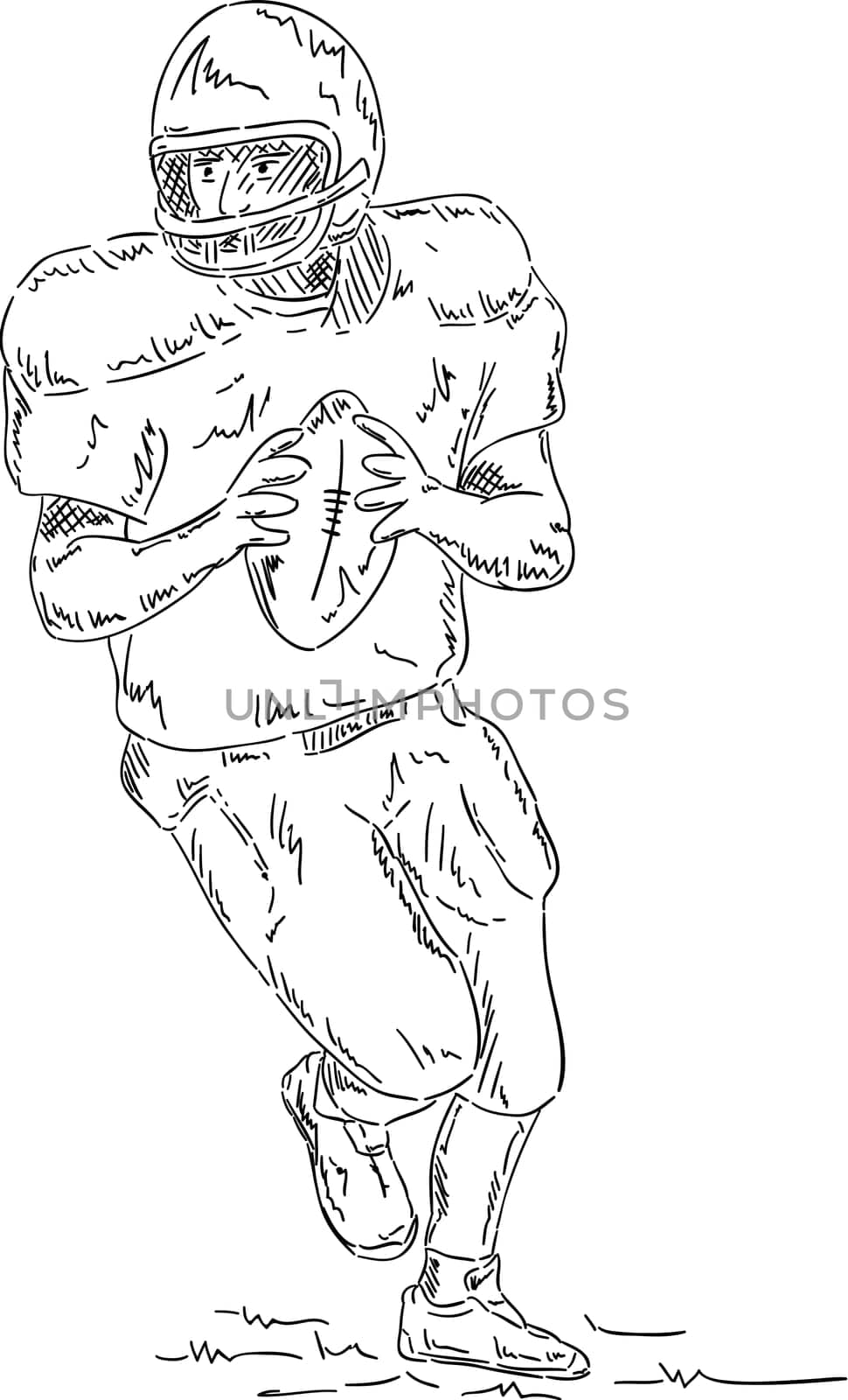vector - running player rugby isolated on background