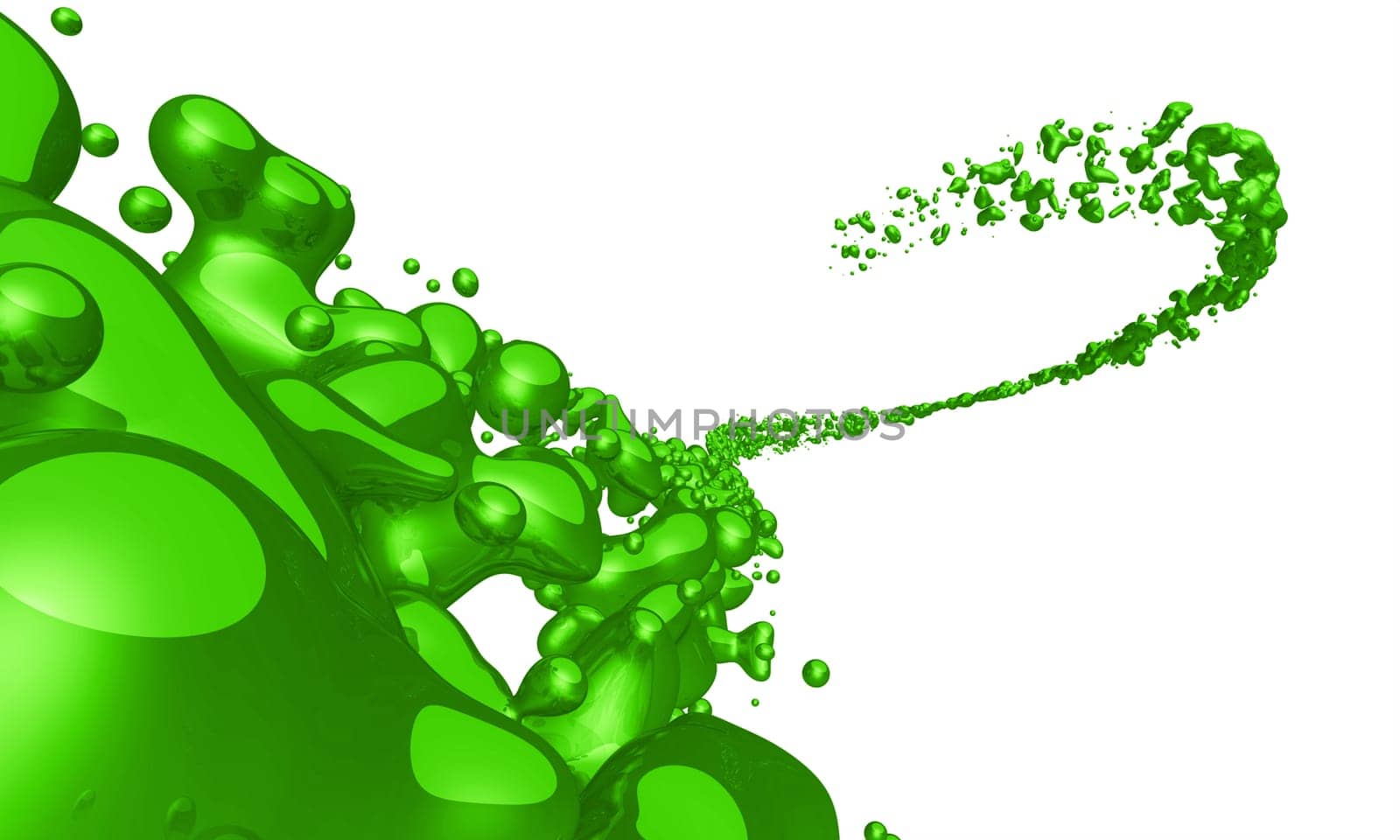 Green splashes isolated