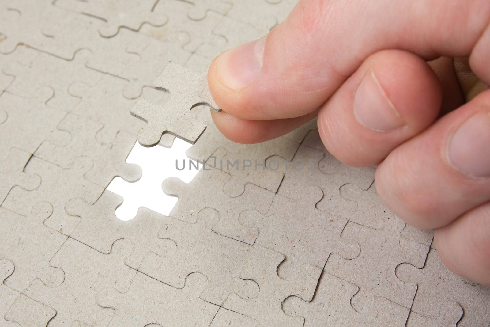 puzzle piece coming down into it&#039 s place