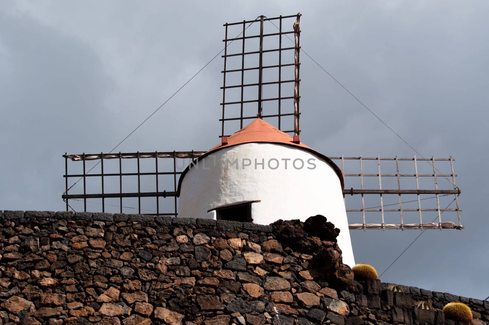 Typical windmill in Lanzarote, Canary Islands, Spain