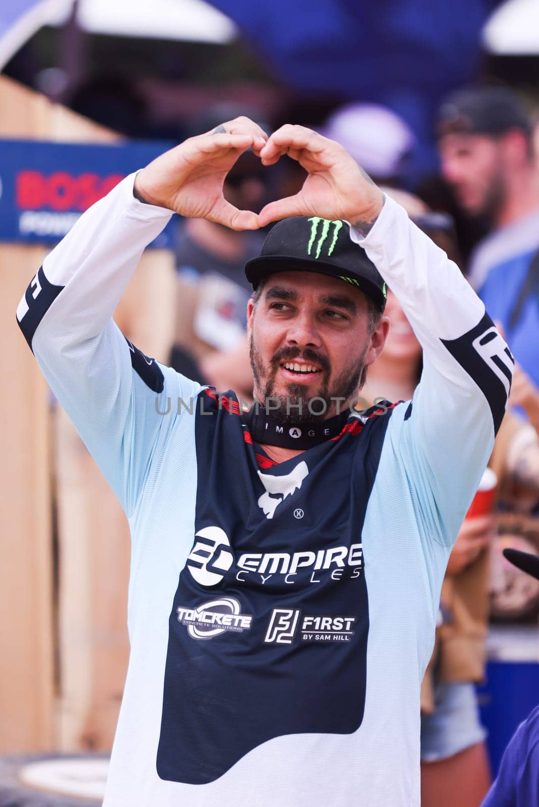 MAYDENA, AUSTRALIA - FEBRUARY 08: Sam HILL of Australia after competing in Red Bull Hardline Tasmania on February 8, 2025 in Maydena, Australia.
