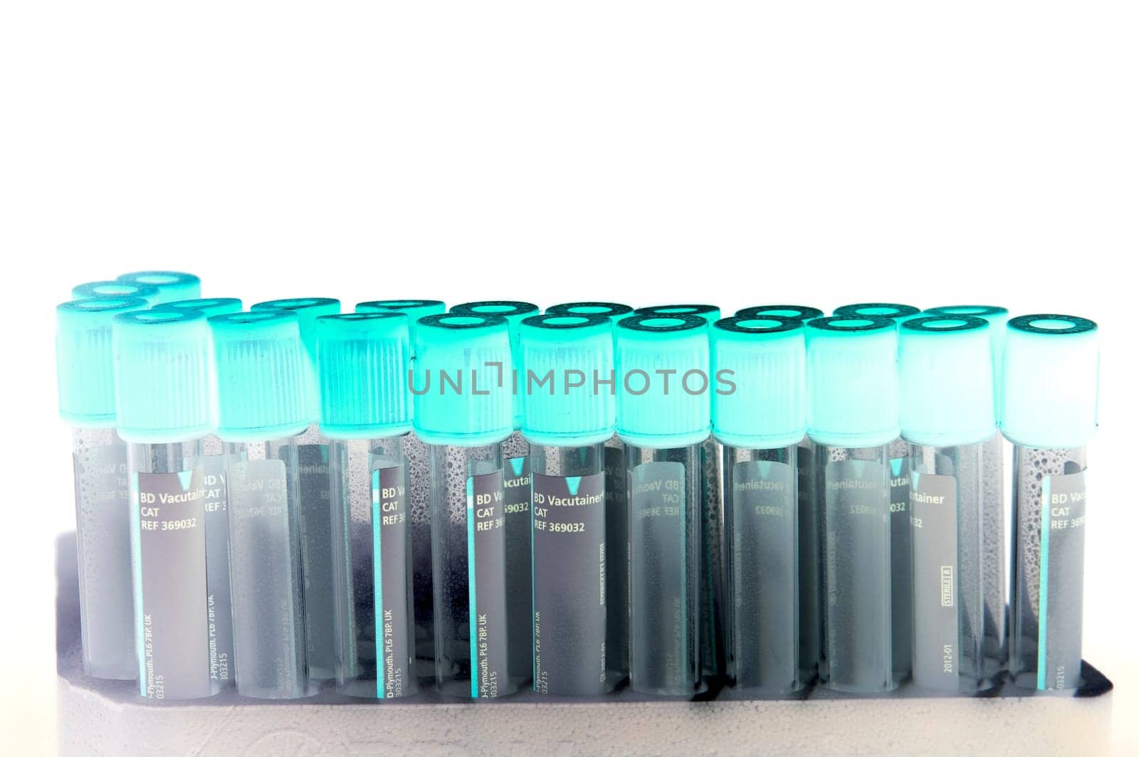 Shaded test tubes placed at two parallel lines