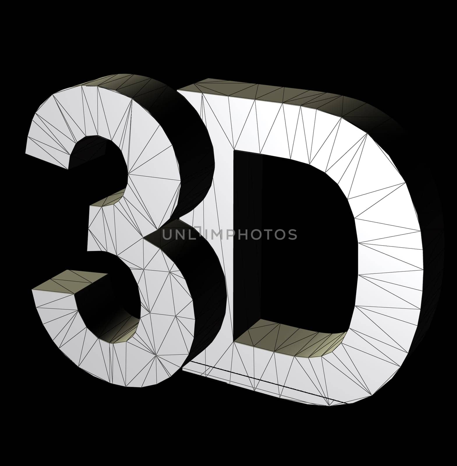 3d three dimensional letters wire frame computer generated symbol illustration.