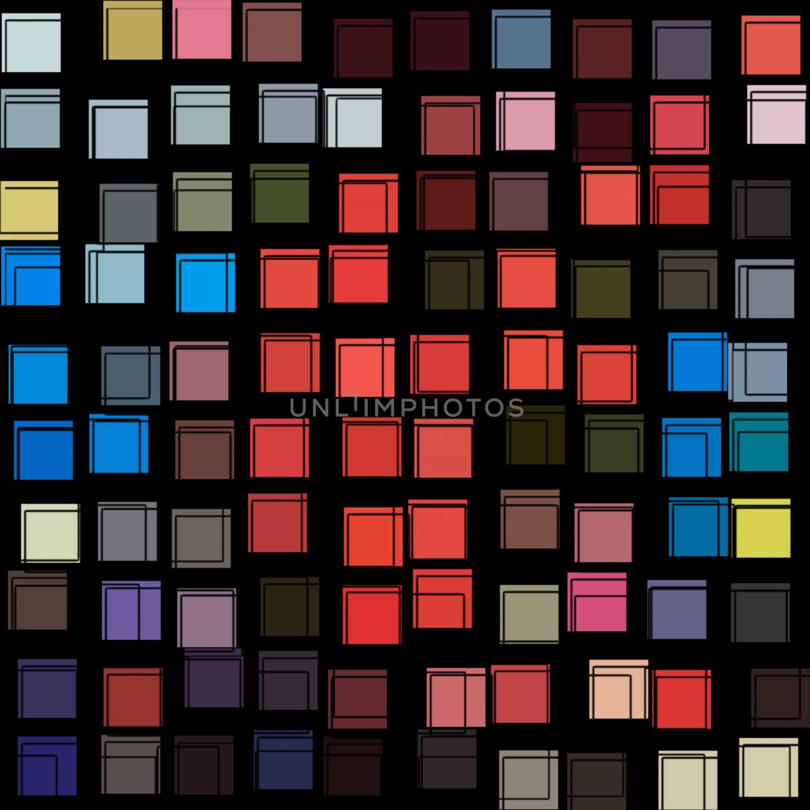 Squares and abstract lines colorful pattern. Digitally created background illustration.