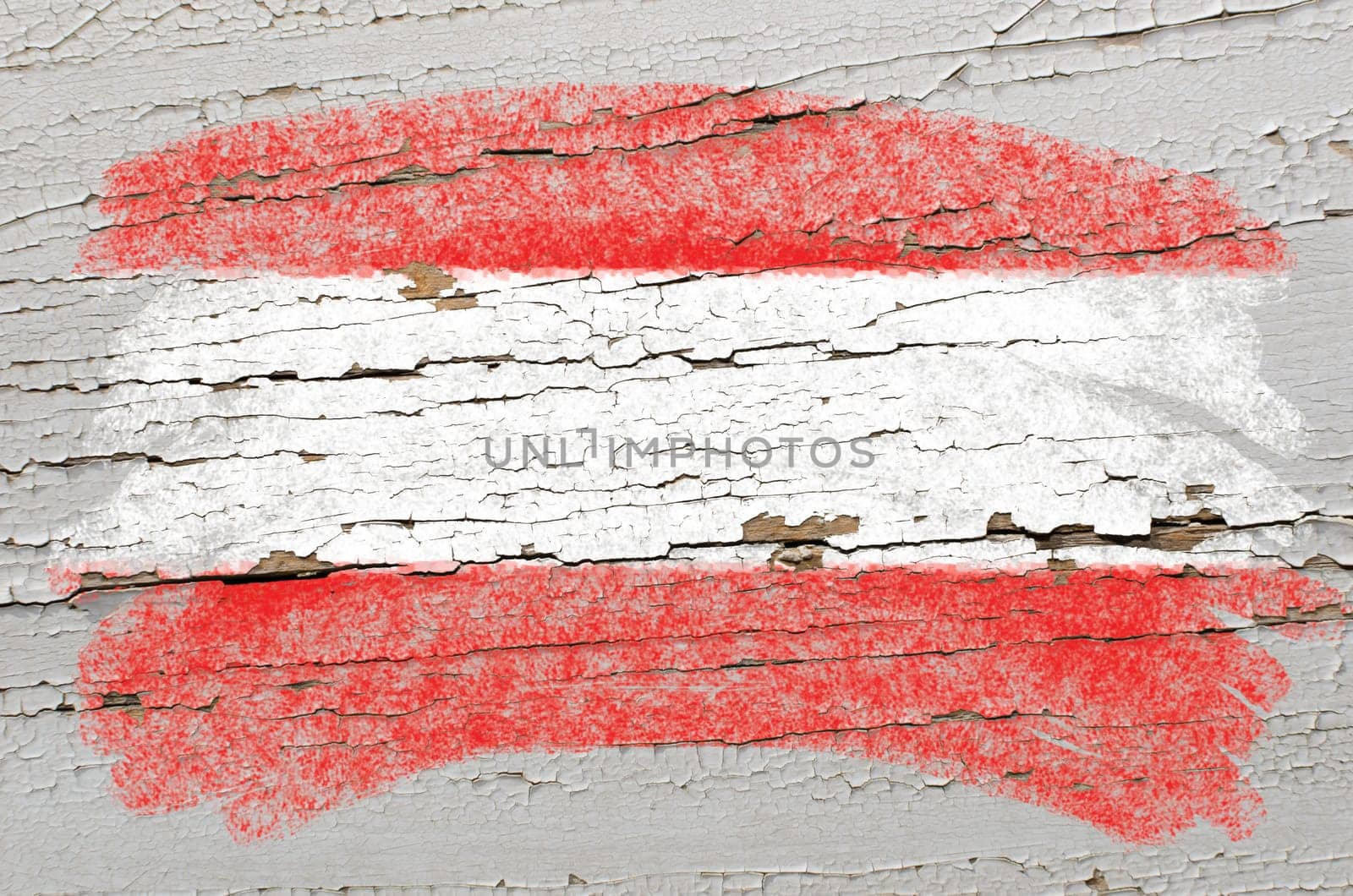 Chalky  austrian flag painted with color chalk on grunge wooden texture
