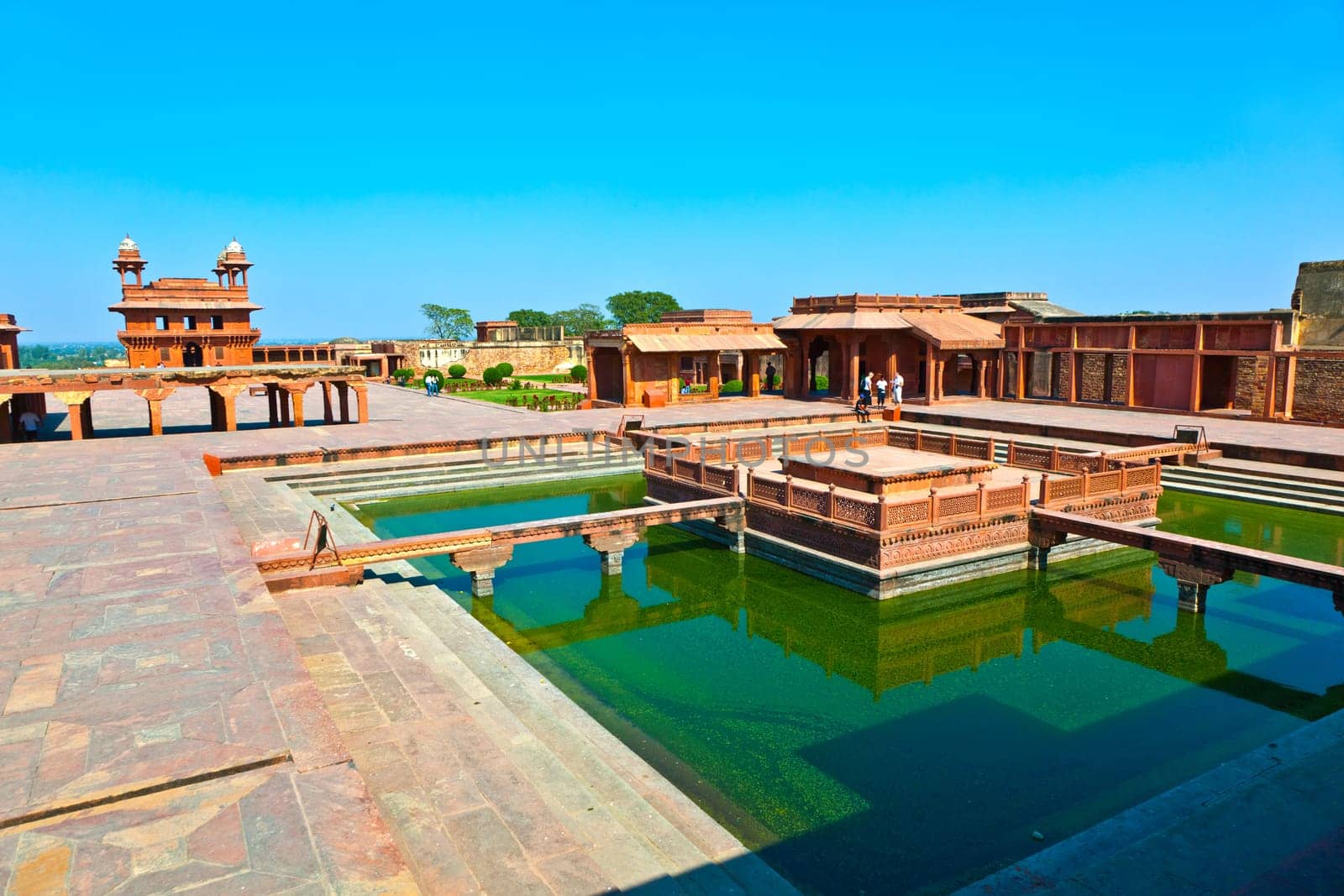 Fatehpur Sikri, India. It is a city in Agra district in India. It was built by the great Mughal emperor, Akbar beginning in 1570.