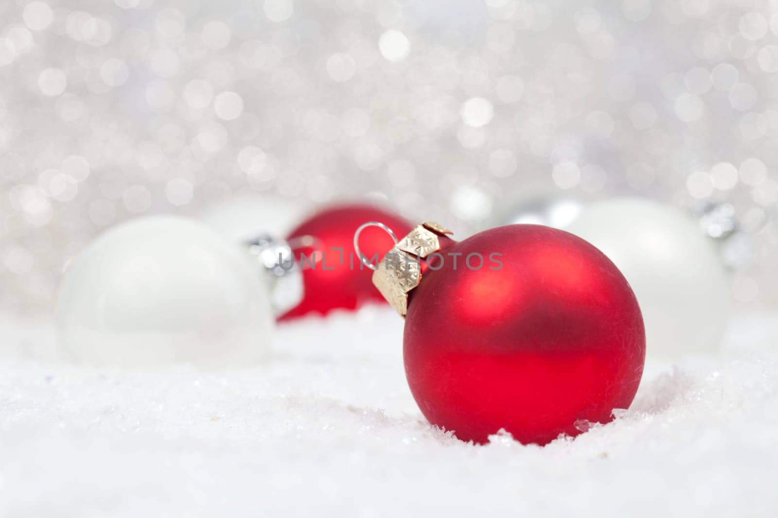 Christmas ball in the snow