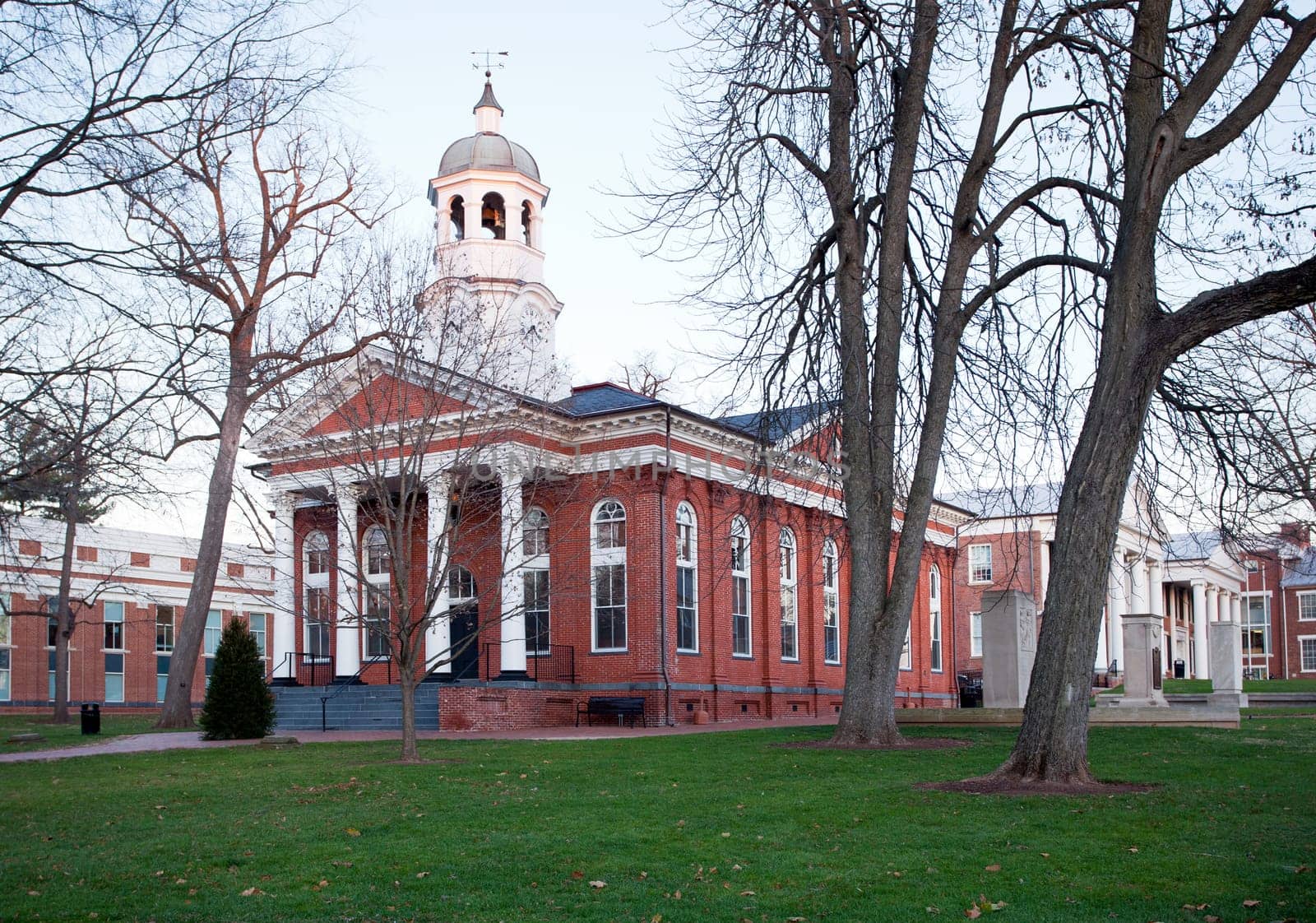 Old brick court house in Leesburg Virginia in the USA at dusk