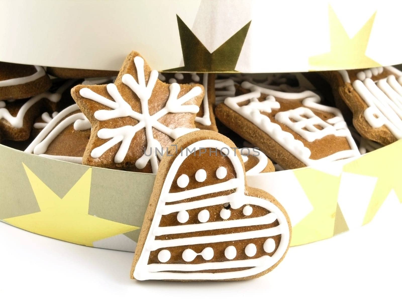 sweet food series: gingerbreads on white background