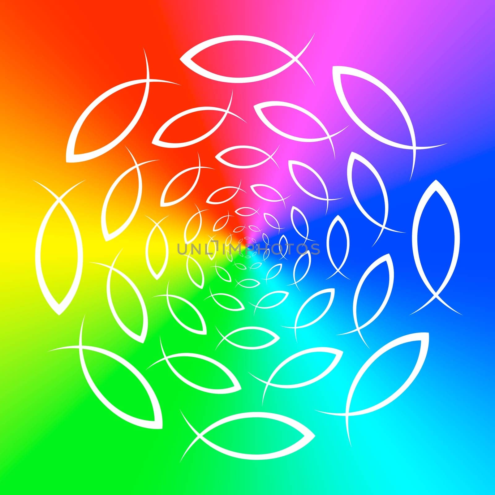 Rainbow - ICHTHYS - Pisces Symbol