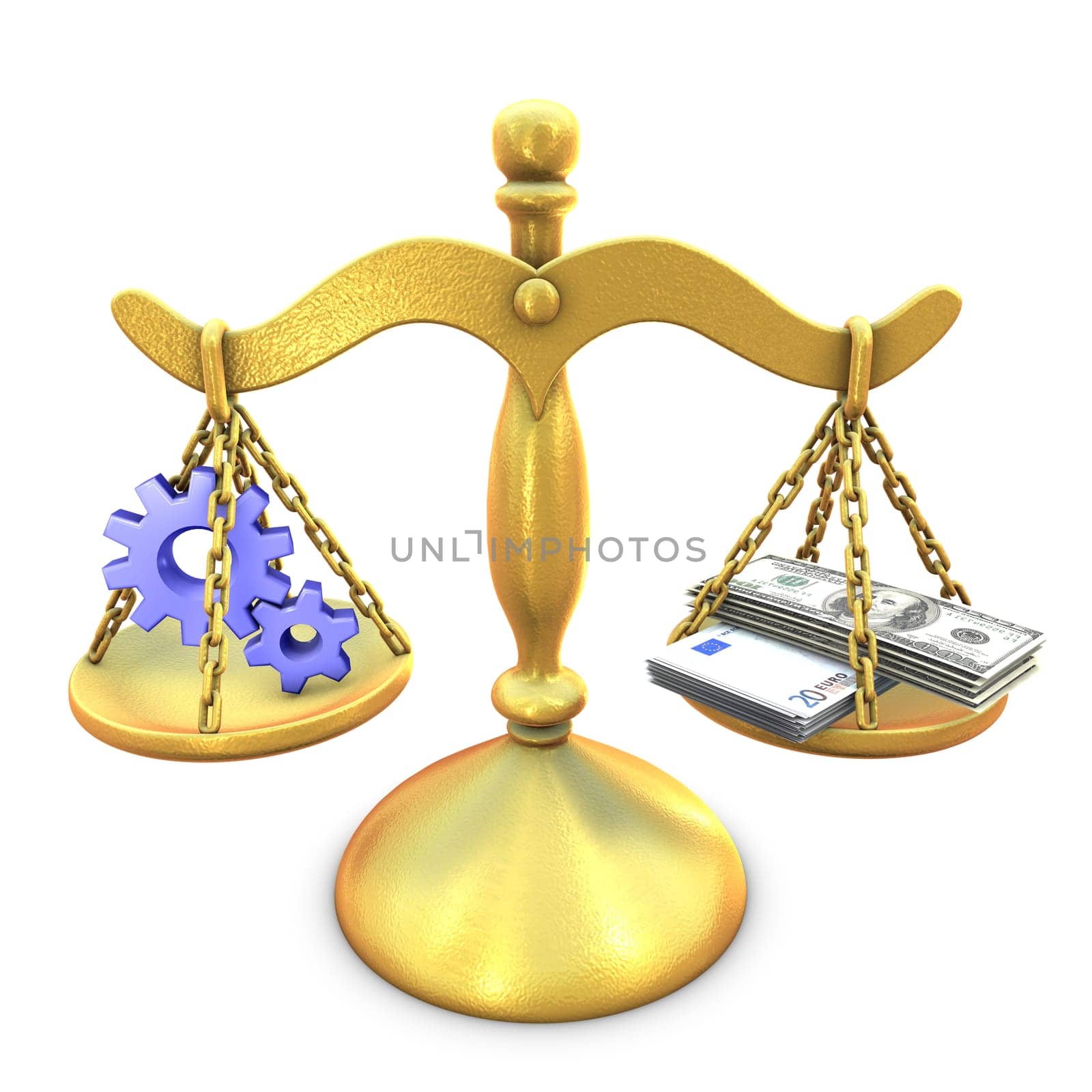 Metaphor of balancing between process and money