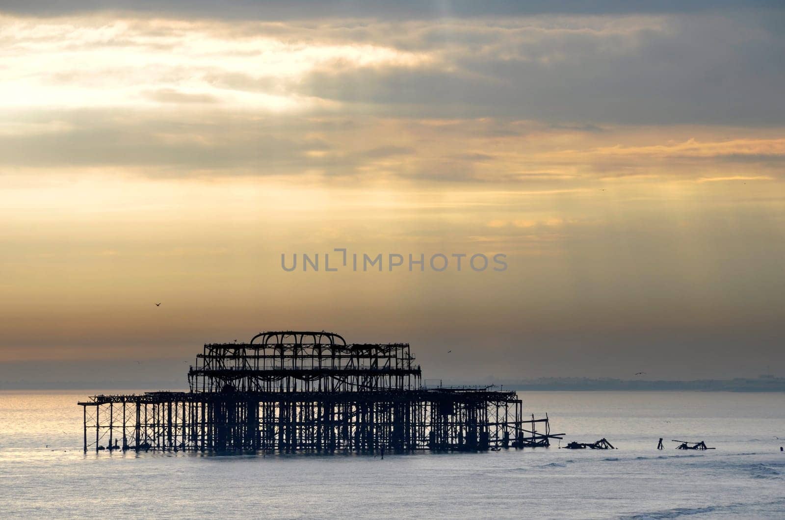The West Pier in Brighton, England, UK