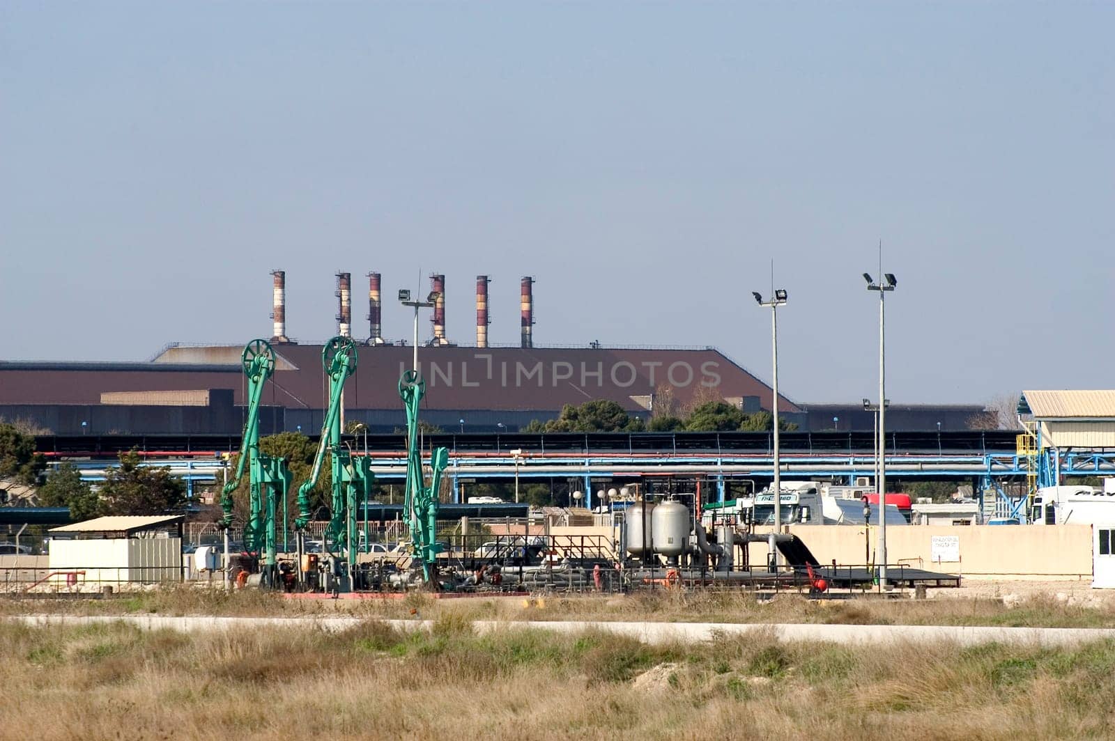 Petrochemical industry on the harbor industrial park of Fos on sea.