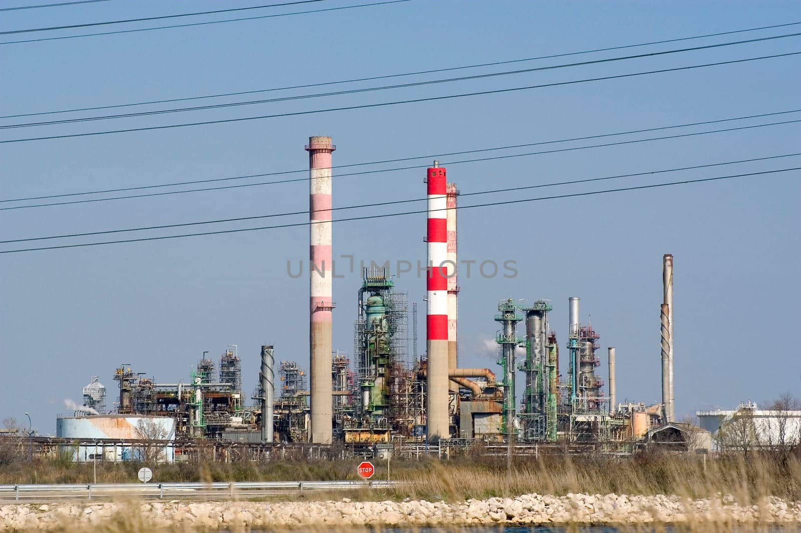 Petrochemical industry on the harbor industrial park of Fos on sea.
