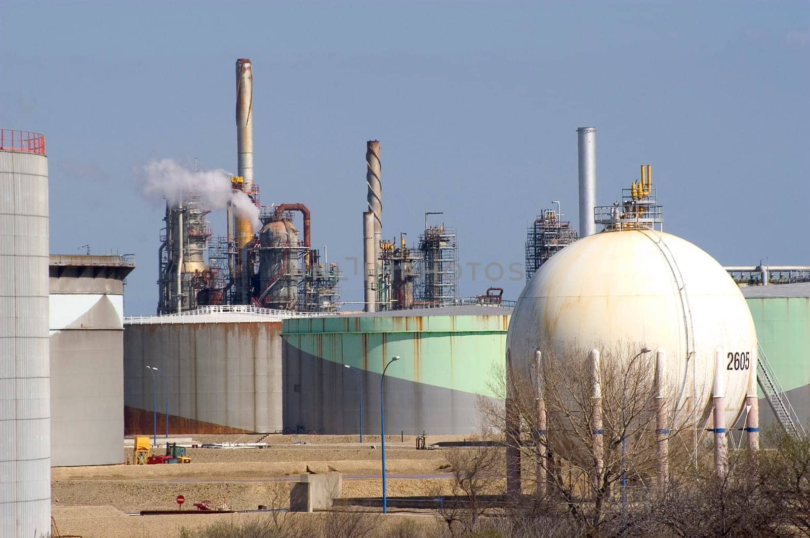 Petrochemical industry on the harbor industrial park of Fos on sea.