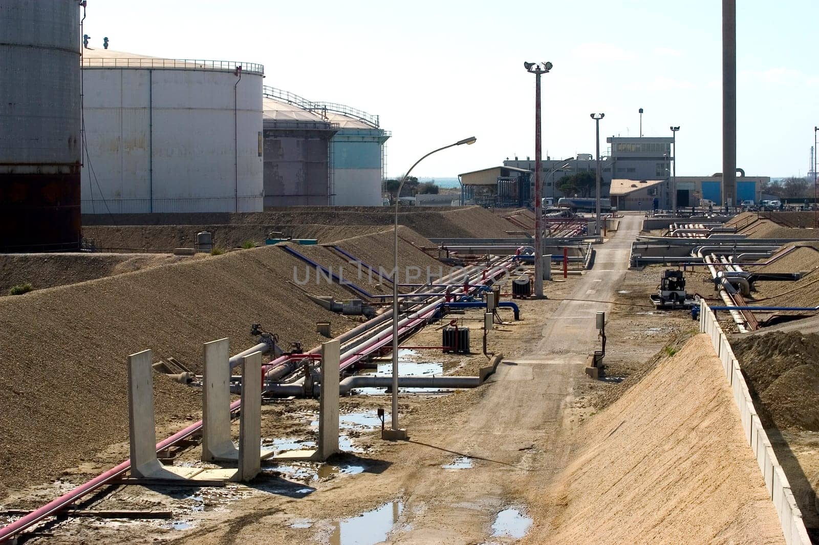 Petrochemical industry on the harbor industrial park of Fos on sea.