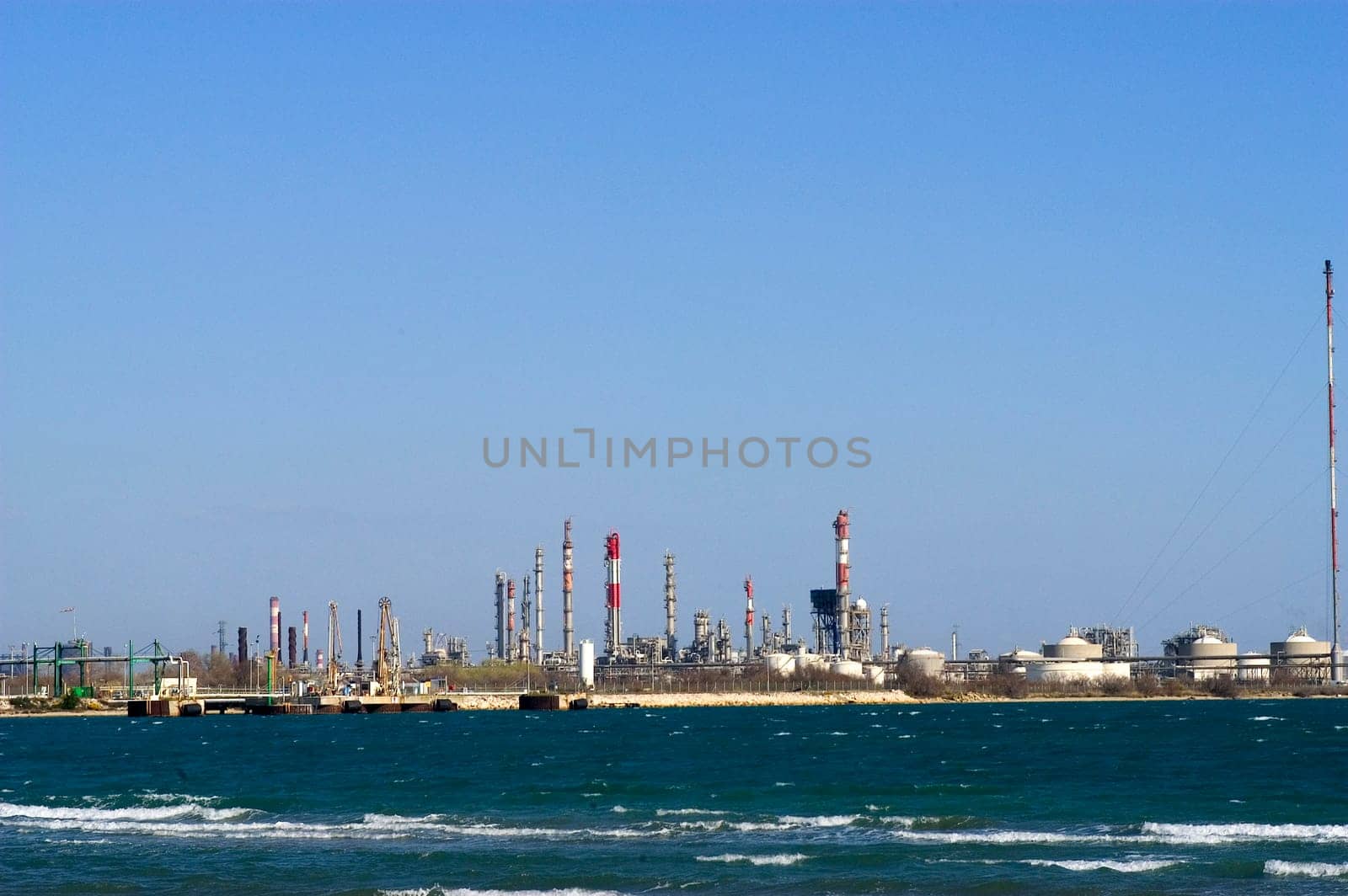 Petrochemical industry on the harbor industrial park of Fos on sea.