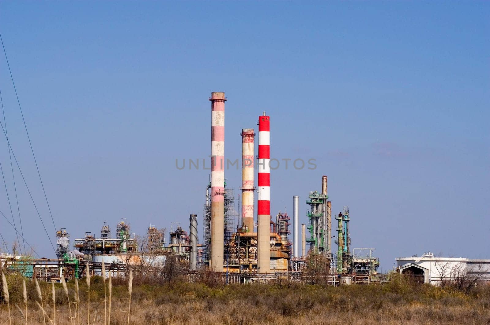 Petrochemical industry on the harbor industrial park of Fos on sea.