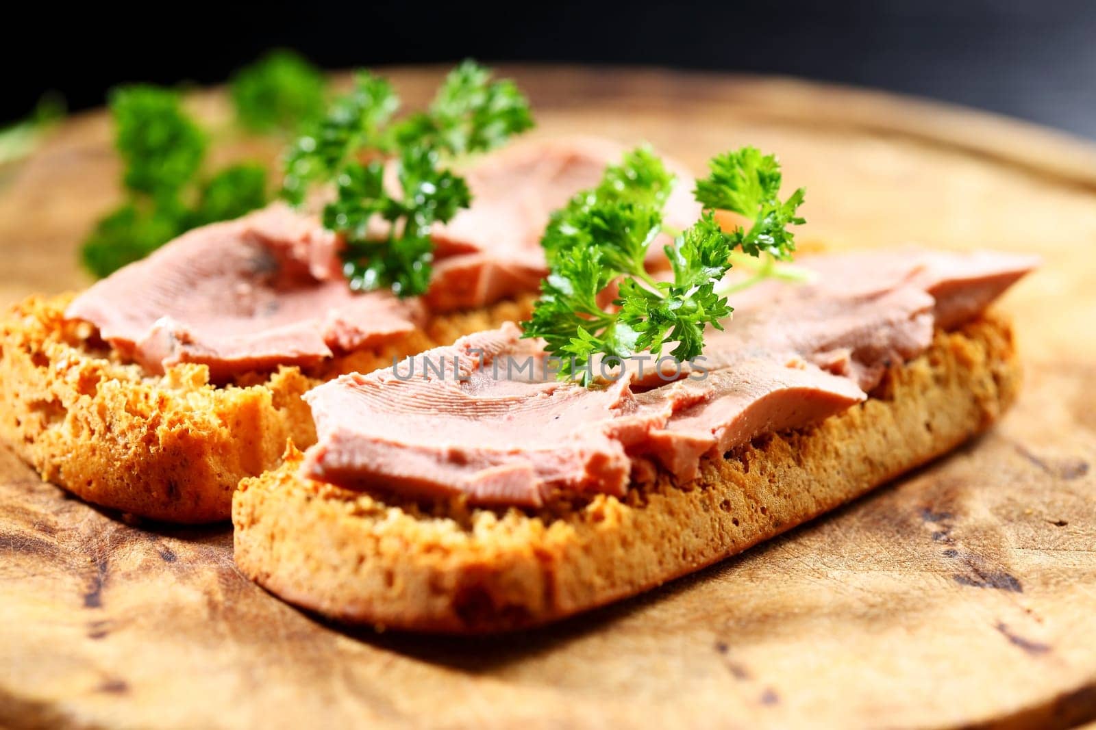 Bruschetta with liver pate - gourmet food